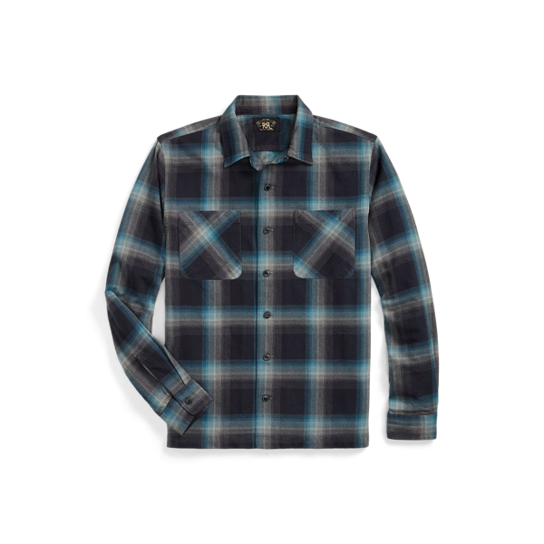 Plaid Jaspe Twill Camp Workshirt RRL 1