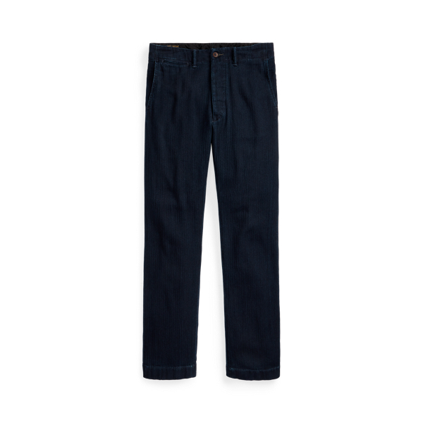 Deep Navy Indigo Herringbone Officer’s Pant RRL 1