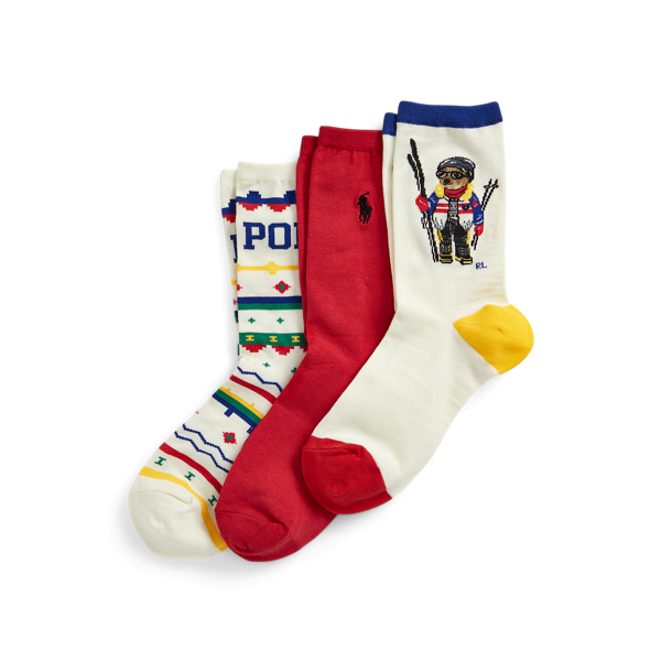 Cadeauset met 3 paar Polo Bear crewsokken