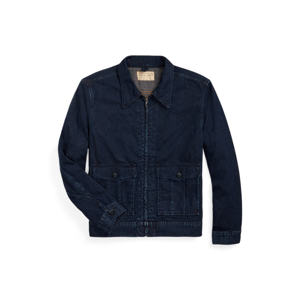 Denim-Hemdjacke aus Baumwolle und Leinen RRL in 1