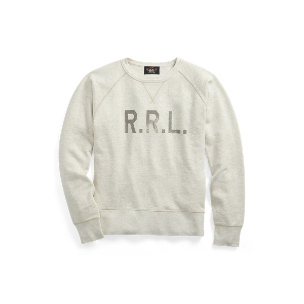 Oatmeal Heather Logo Fleece Sweatshirt RRL 1