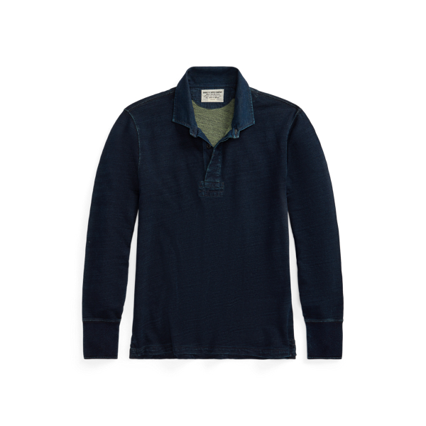 Rugbyhemd aus French-Terry in Indigo RRL in 1