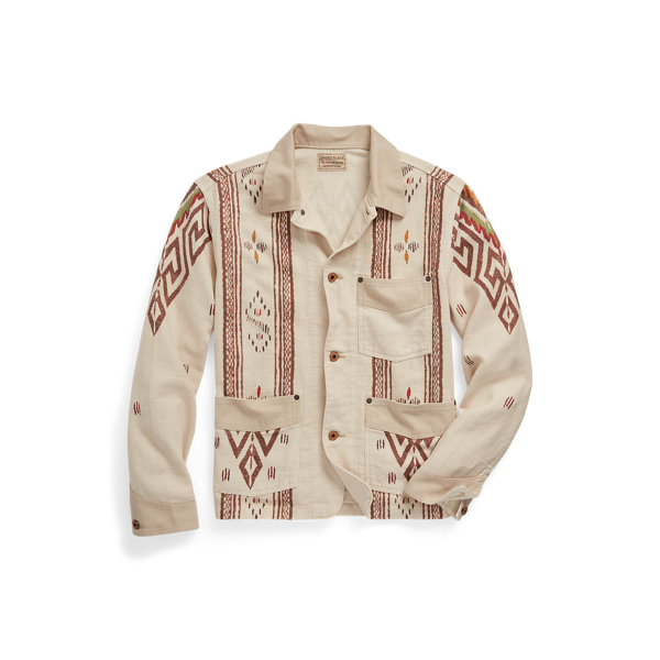 Surchemise &agrave; patchwork en lin et coton RRL en 1