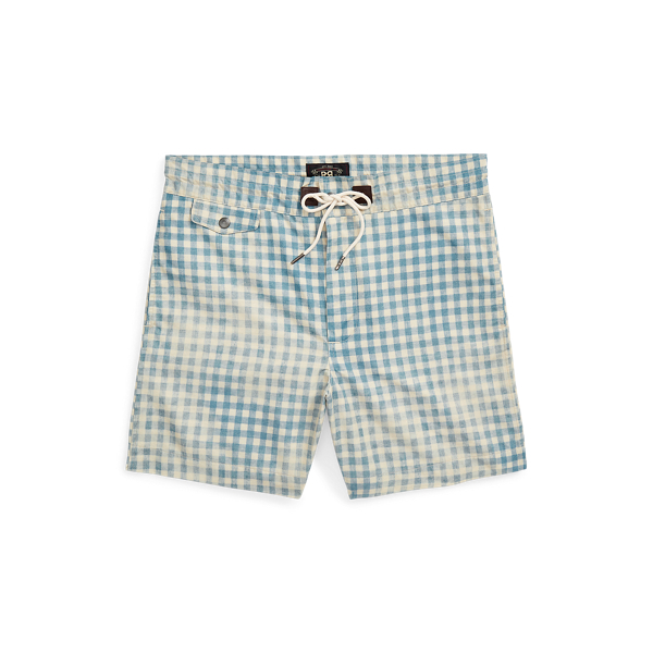 Gingham-Print Twill Short RRL 1