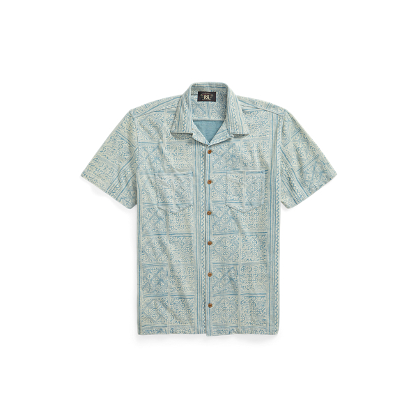 Print Indigo Jersey Camp Shirt RRL 1