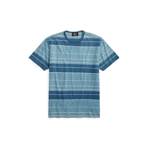 Indigo Striped Jersey T-Shirt RRL 1
