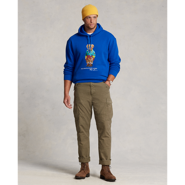 Fleece-Pullover mit Polo Bear Big & Tall in Sternsaphir/Hell Saphir 4