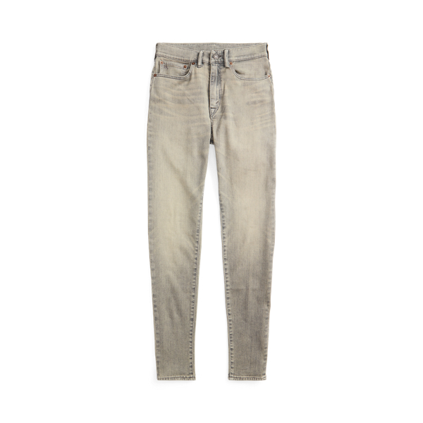 Distressed Grey Wash Stretch High Skinny Distressed Grey Jean RRL 1