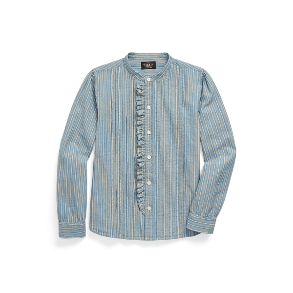 Gestreifte Bluse mit R&uuml;schenbesatz RRL in 1