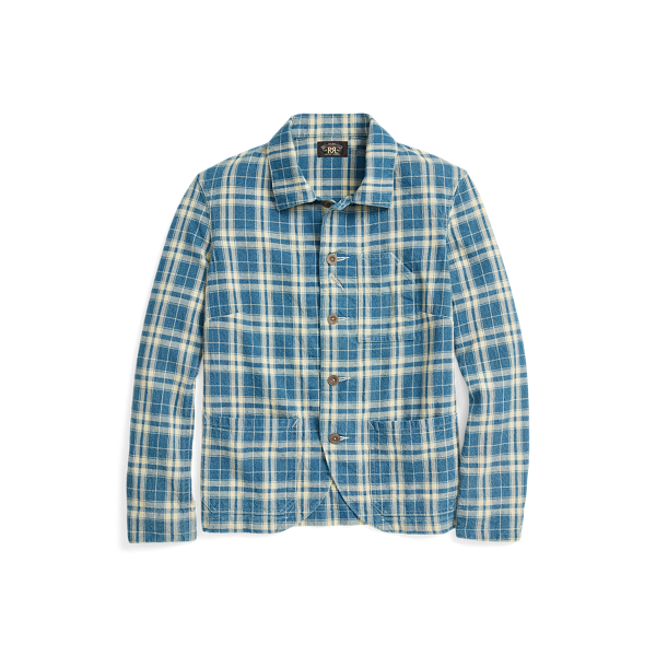 Plaid Indigo Cotton-Linen Jacket RRL 1