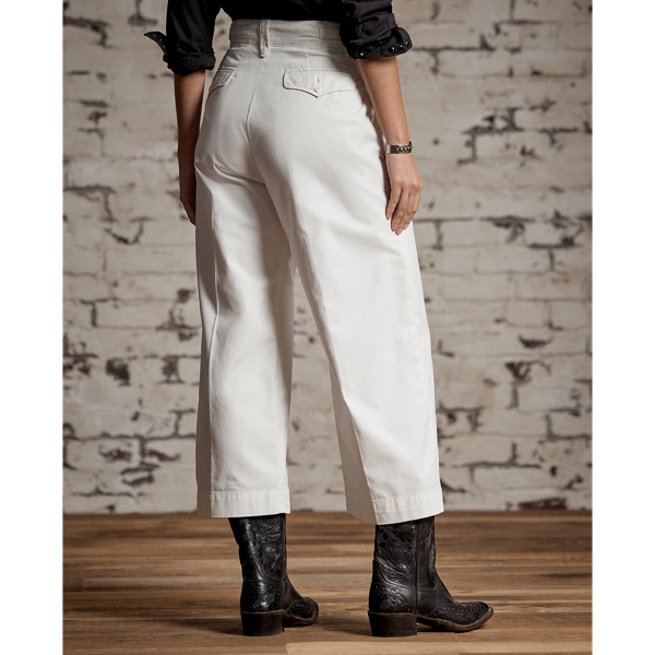 Cropped Poplin Wide-Leg Trouser