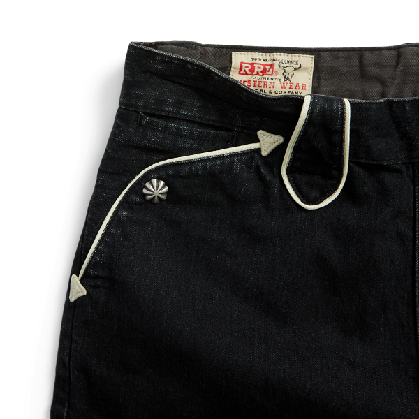 Shorts De Denim Western RRL Para Mujer - Negro ZQYDF-6713