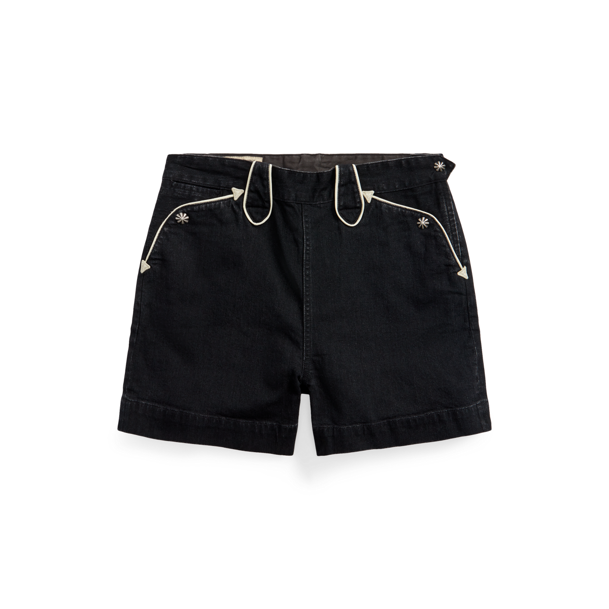 Black Denim Western Short