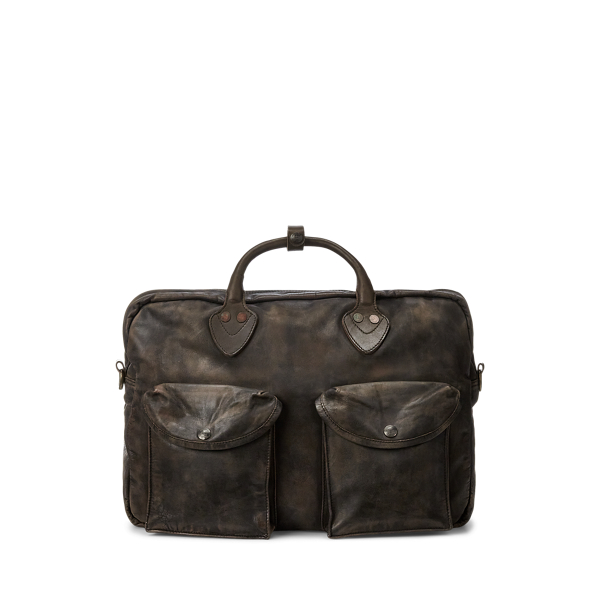 Dark Brown Leather Briefcase RRL 1