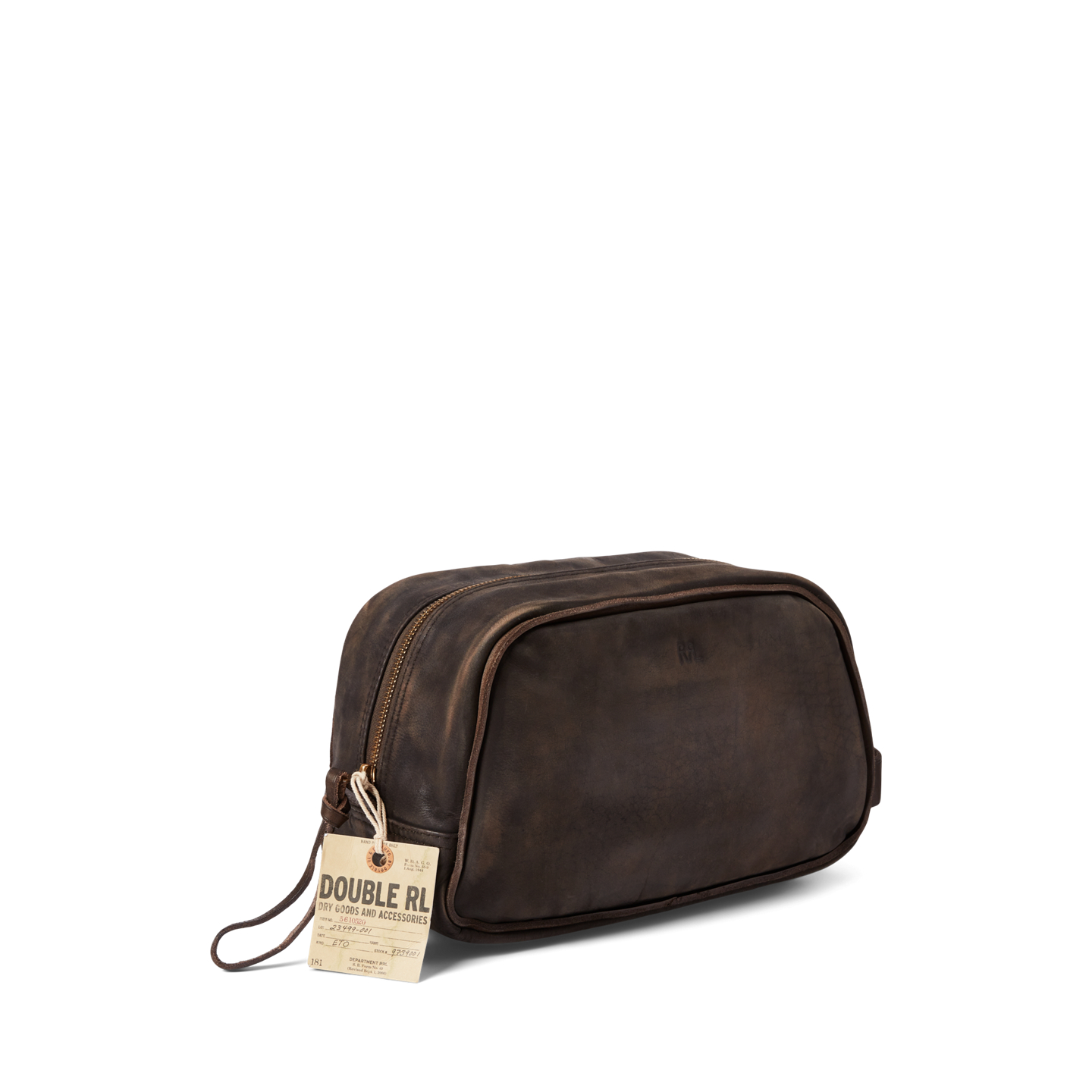 Ralph Lauren Leather Travel Case, цвет: Тёмный коричневый — фото 1