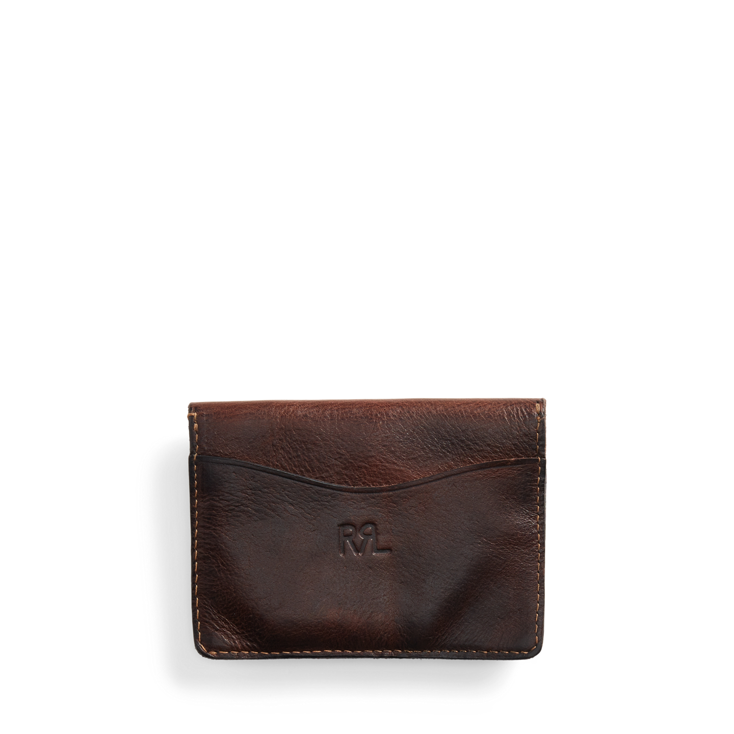 Мужской кошелёк Ralph Lauren Leather Card Case, цвет: Тёмный коричневый — фото 1