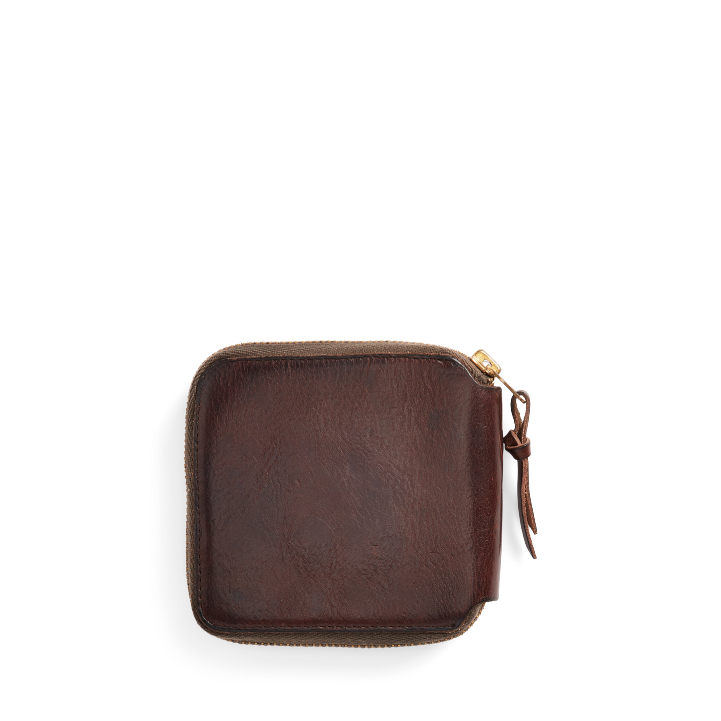 Мужской кошелёк Ralph Lauren Leather Zip Wallet, цвет: Тёмный коричневый — фото 1