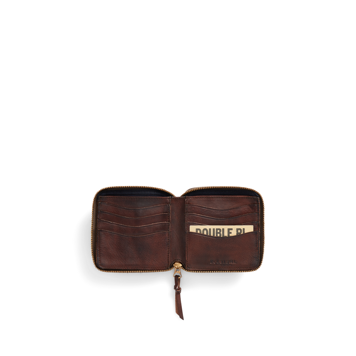 Мужской кошелёк Ralph Lauren Leather Zip Wallet, цвет: Тёмный коричневый — фото 2