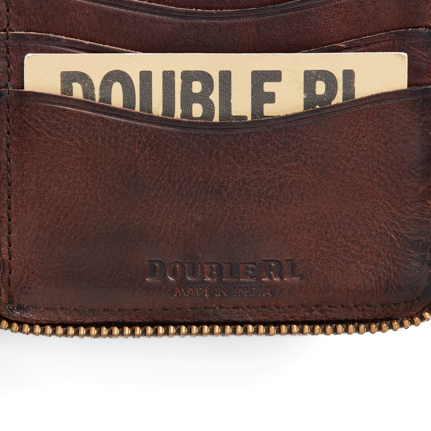 Мужской кошелёк Ralph Lauren Leather Zip Wallet, цвет: Тёмный коричневый — фото 3
