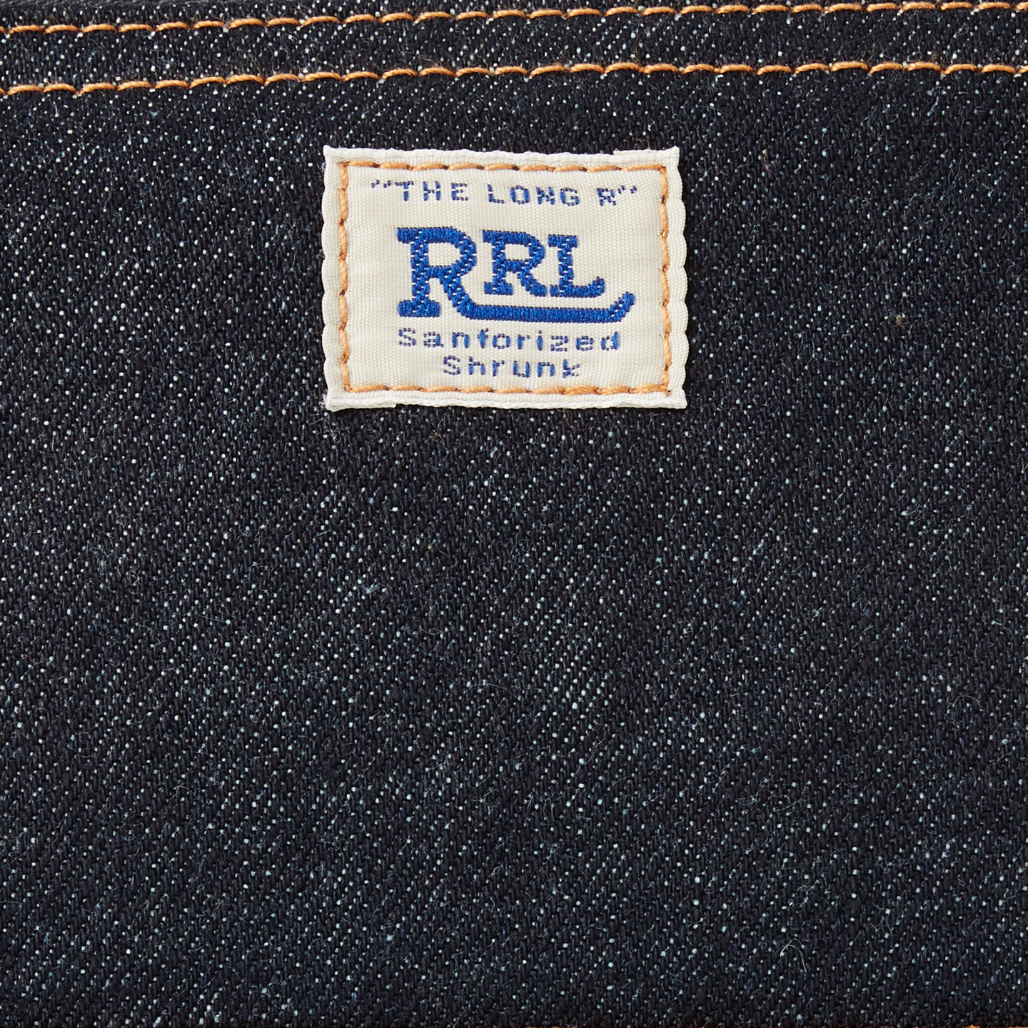 Мужская сумка Ralph Lauren Suede-Trim Indigo Denim Pouch, цвет: Индиго — фото 3