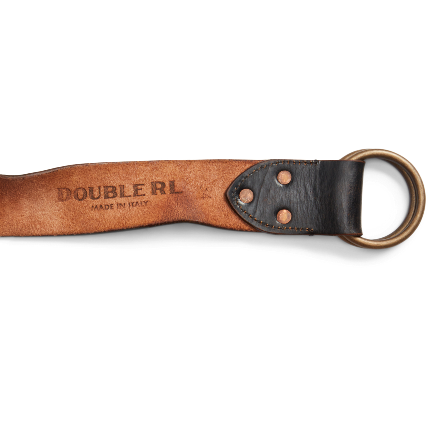 Мужской ремень Ralph Lauren Leather Double–O-Ring, цвет: Чёрный коричневый — фото 4