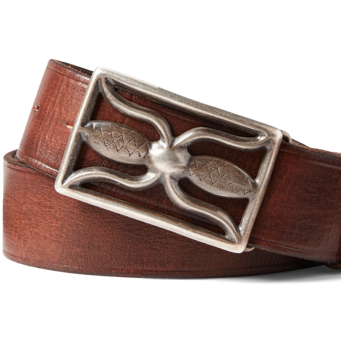 Мужской ремень Ralph Lauren Leather, цвет: Винтажный коричневый — фото 2