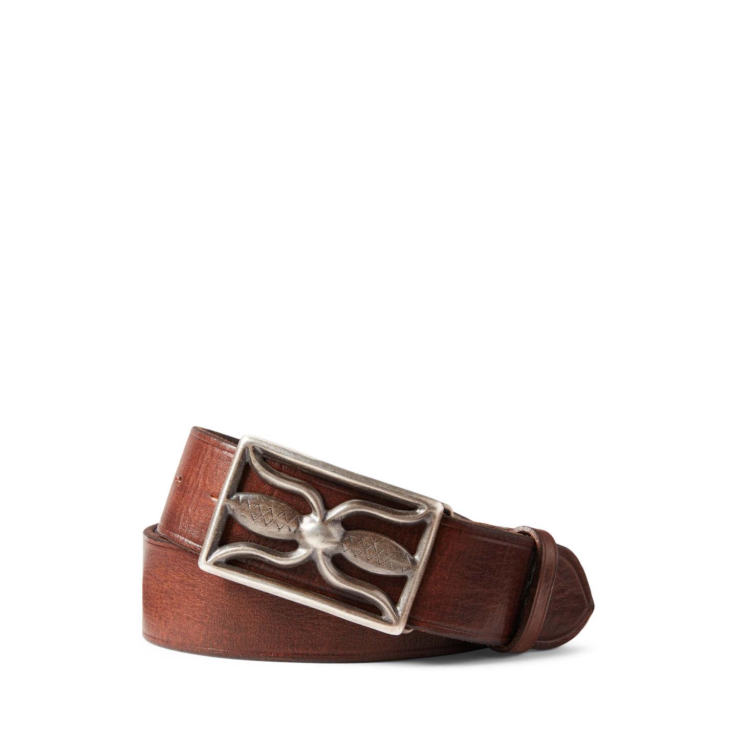 Мужской ремень Ralph Lauren Leather, цвет: Винтажный коричневый — фото 4