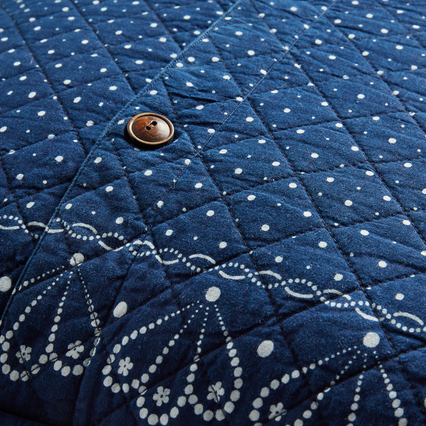 Quilted Indigo Bandanna-Print Pillow
