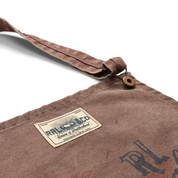 Faded Red Logo Canvas Apron RRL 5