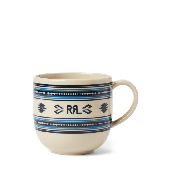 Cream/Navy Multi Patterned Logo Mug RRL 2