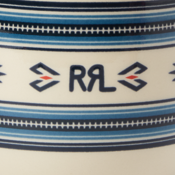 Cream/Navy Multi Patterned Logo Mug RRL 3