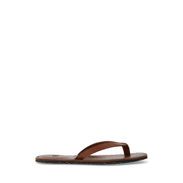 Dark Brown Leather Flip-Flop RRL 1