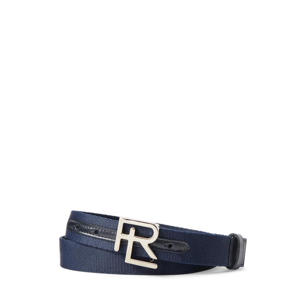 RL Leather Trim Webbed Belt for Men Ralph Lauren BE