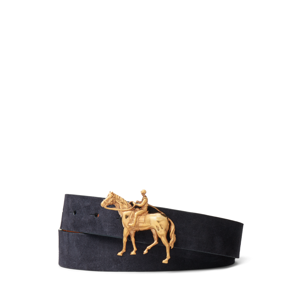Standing Horse Calf Suede Belt Ralph Lauren