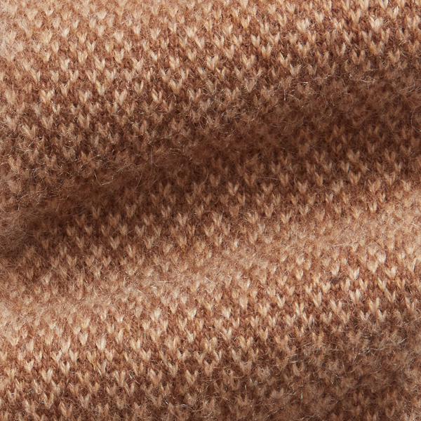 Mocha/Camel Birdseye Diamond Knit Cashmere Tie Purple Label 3