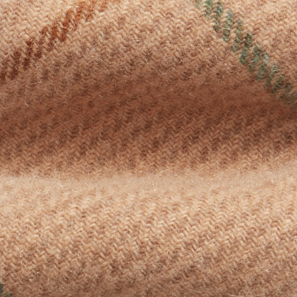 Karierte Windowpane-Kaschmirkrawatte Purple Label in Kamel multi/Braun u. Blau 3