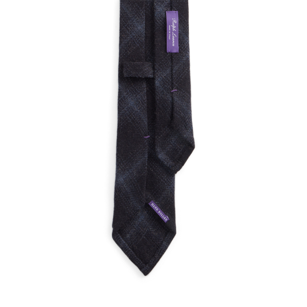 Navy/Blue Plaid Cashmere Tie Purple Label 2