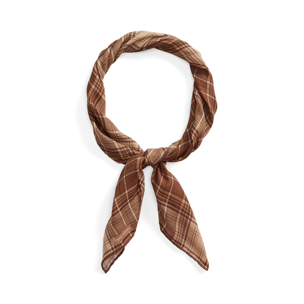 Geruite halsdoek van kasjmier-zijde