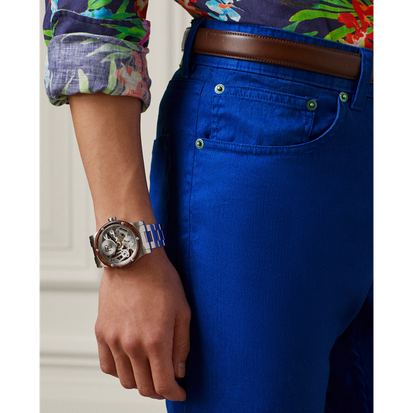 Slim-Fit Stretchjeans mit Leinen Purple Label in Kl. Kopenhagenblau 7