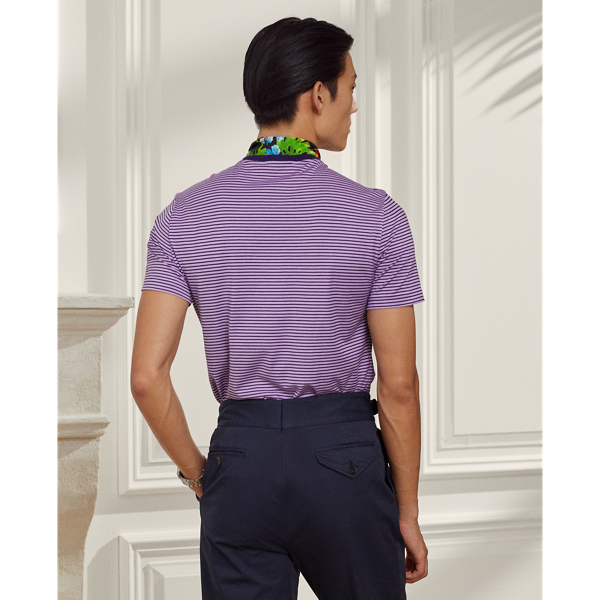 Chairman Navy/Lavender Striped Lisle Crewneck T-Shirt Purple Label 5