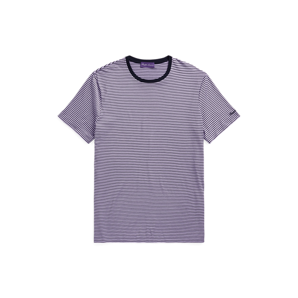 Chairman Navy/Lavender Striped Lisle Crewneck T-Shirt Purple Label 2