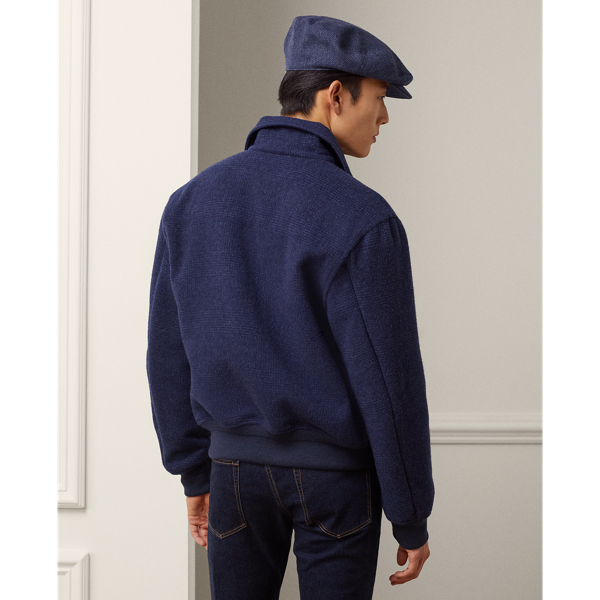 Blue Multi Glen Plaid Henrik Wool-Blend Bomber Jacket Purple Label 5
