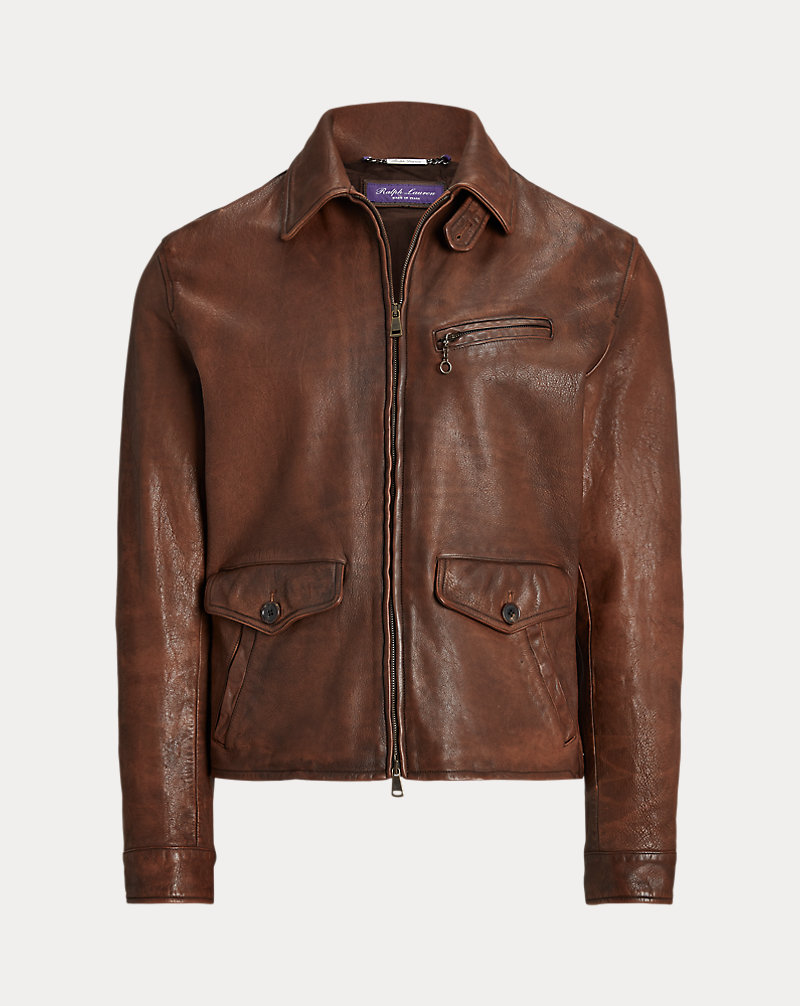 Hugh Leather Newsboy Jacket | Ralph Lauren Hugh Leather Newsboy Jacket | Ralph Lauren