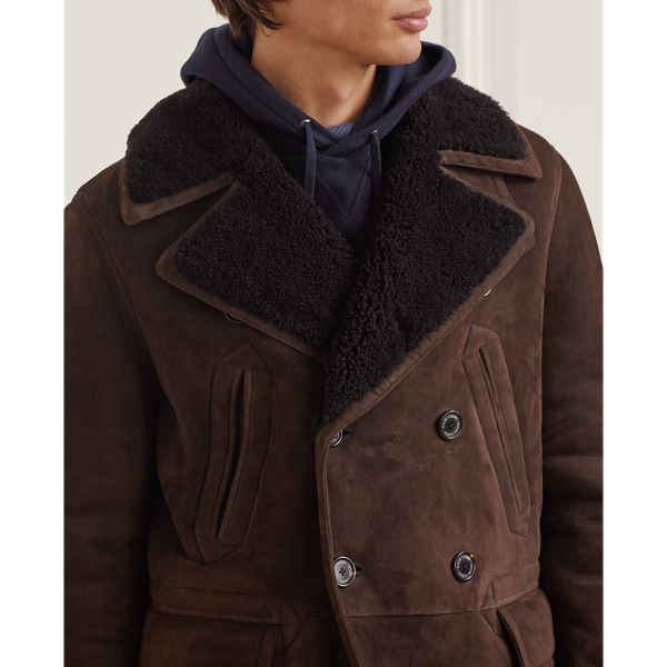 Longwood Shearling Peacoat for Men Ralph Lauren AE