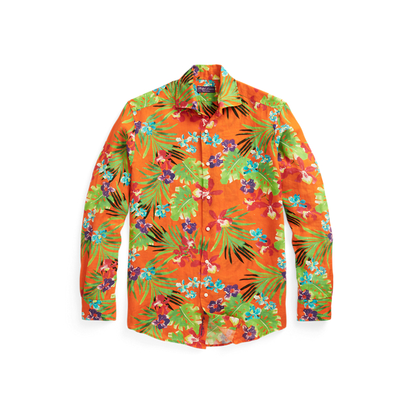 Leinenhemd mit Blumendruck Purple Label in 1