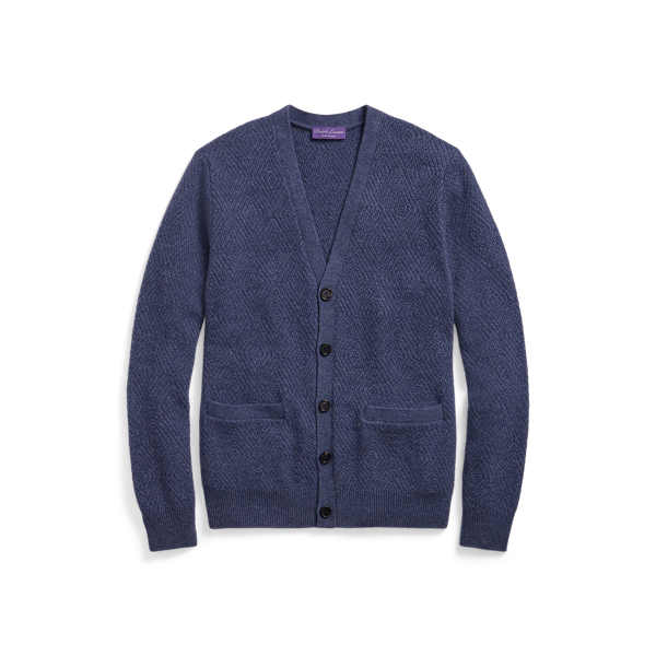 Cardigan en cachemire &agrave; texture losange Purple Label en 1