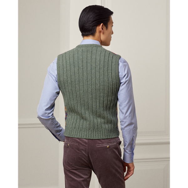 Chaleco de lana y cachemira Fair Isle Purple Label en Fairisle Loveitt 5