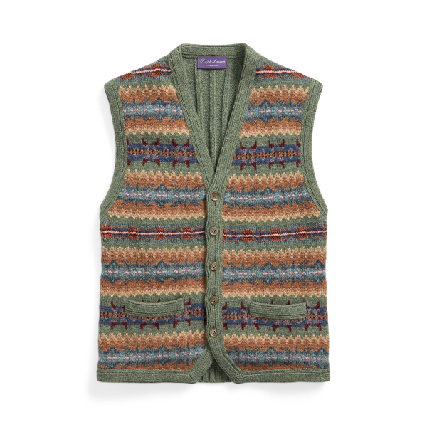 Chaleco de lana y cachemira Fair Isle Purple Label en Fairisle Loveitt 2