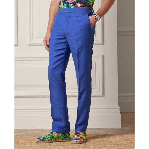 Classic Copen Blue Gregory Hand-Tailored Silk-Linen Trouser Purple Label 4