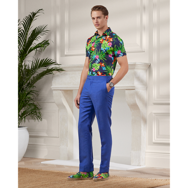 Classic Copen Blue Gregory Hand-Tailored Silk-Linen Trouser Purple Label 1